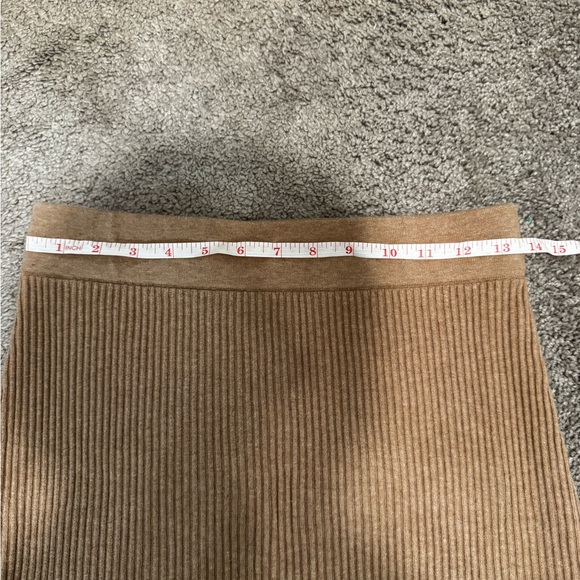 Loft Tan Ribbed Midi Skirt - Picture 3 of 4